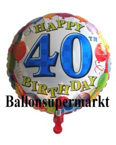 Luftballon aus Folie zum 40. Geburtstag, Balloons, Ballon mit Helium-Ballongas