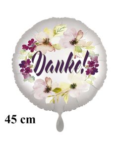 Danke.Rund-Luftballon aus Folie, satin-weiss, 45 cm