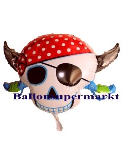 Luftballon Piratenkopf, Folienballon mit Ballongas