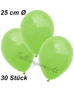 Luftballons 25 cm, Apfelgrün, 30 Stück