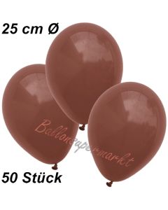 Luftballons 25 cm, Braun, 50 Stück 