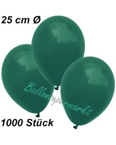 Luftballons 25 cm, Dunkelgrün, 1000 Stück 