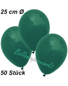 Luftballons 25 cm, Dunkelgrün, 50 Stück 