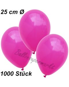Luftballons 25 cm, Fuchsia, 1000 Stück