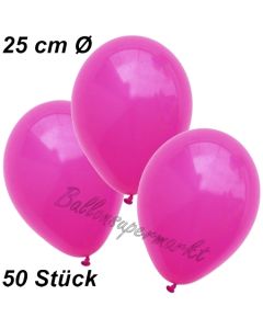 Luftballons 25 cm, Fuchsia, 50 Stück 