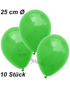 Luftballons 25 cm, Grün, 10 Stück 