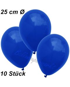 Luftballons 25 cm, Marineblau, 10 Stück 