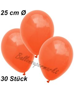 Luftballons 25 cm, Orange, 30 Stück 