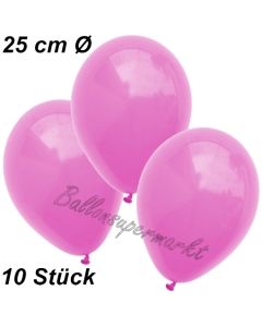 Luftballons 25 cm, Pink, 10 Stück 