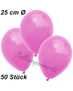 Luftballons 25 cm, Pink, 50 Stück 