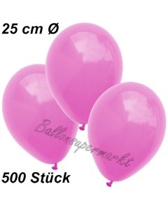 Luftballons 25 cm, Pink, 500 Stück 