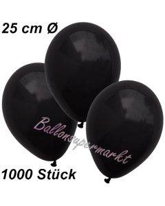 Luftballons 25 cm, Schwarz, 1000 Stück 