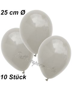 Luftballons 25 cm, Silbergrau, 10 Stück 