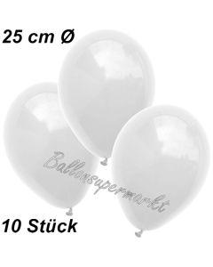 Luftballons 25 cm, Weiß, 10 Stück 