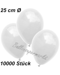 Luftballons 25 cm, Weiß, 10000 Stück 