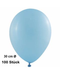 Luftballon Babyblau, Pastell, gute Qualität, 100 Stück