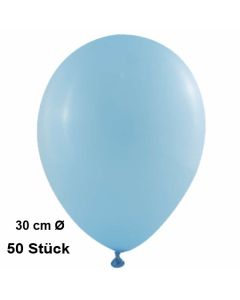 Luftballon Babyblau, Pastell, gute Qualität, 50 Stück