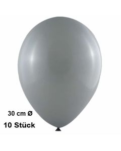 Luftballon Grau, Pastell, gute Qualität, 10 Stück