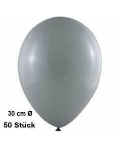 Luftballon Grau, Pastell, gute Qualität, 50 Stück