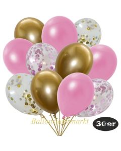 luftballons-30er-pack-5-rosa-5-gold-konfetti-und-10-metallic-rose-10-chrome-gold