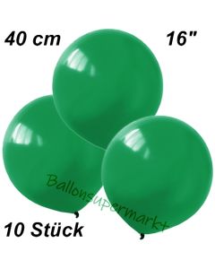 Luftballons 40 cm, Dunkelgrün, 10 Stück