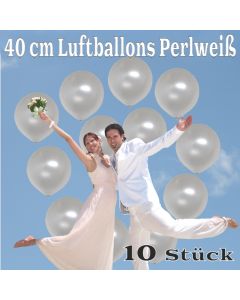 Luftballons 40 cm, Perlweiß, 10 Stück