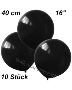 Luftballons 40 cm, Schwarz, 10 Stück