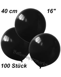 Luftballons 40 cm, Schwarz, 100 Stück