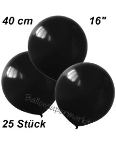 Luftballons 40 cm, Schwarz, 25 Stück