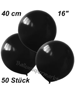 Luftballons 40 cm, Schwarz, 50 Stück