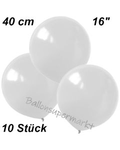 Luftballons 40 cm, Weiß, 10 Stück