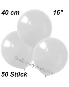 Luftballons 40 cm, Weiß, 50 Stück