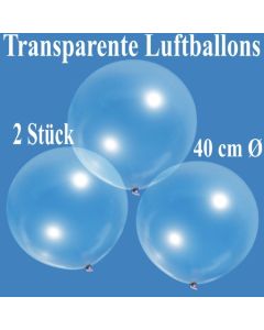 Luftballons, transparent, 40 cm, 2 Stück