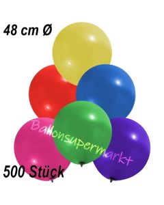 Große Luftballons, 48-51 cm, Bunt gemischt, 500 Stück