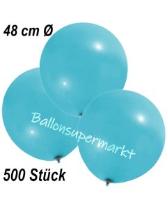 Große Luftballons, 48-51 cm, Hellblau, 500 Stück