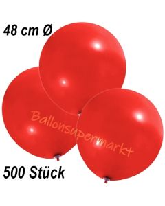 Große Luftballons, 48-51 cm, Rot, 500 Stück