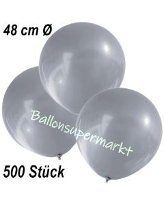 Große Luftballons, 48-51 cm, Silber, 500 Stück