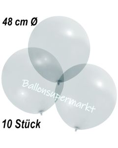 Große Luftballons, 48-51 cm, Transparent, 10 Stück
