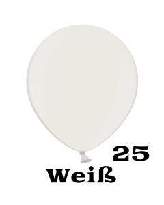 Mini Perlmutt Luftballons, 8-12 cm, 25 Stück, Weiß