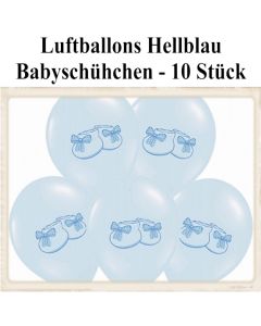 Baby Party Luftballons, Babyschuhe, Hellblau