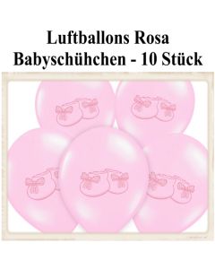 Baby Party Luftballons, Babyschuhe, Rosa