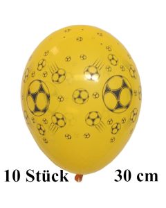 Luftballons Fußball, schwarz-gelb, 30 cm, 10 Stück