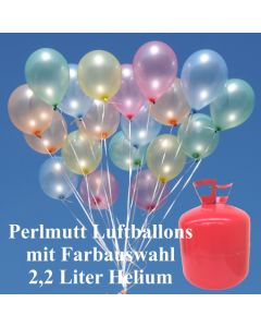 Luftballons-Helium-Einweg-Set-Hochzeit-50-Perlmutt-Luftballons-Farbauswahl-2.2-Liter-Einweg-Helium
