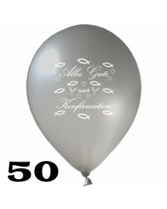 Luftballons Alles Gute zur Konfirmation, 50 Stück, 30 cm Latexballons