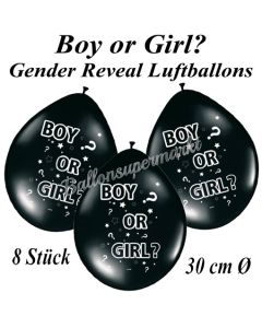 8 Stück Luftballons Boy or Girl zur Gender Reveal Party