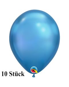 Qualatex Luftballons in Chrome Blue, 27,5 cm, 10 Stück