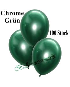 Luftballons in Chrome Grün, 28-30 cm, 100 Stück