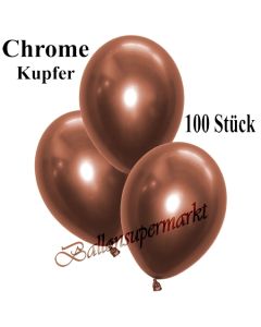 Luftballons in Chrome Kupfer, 28-30 cm, 100 Stück