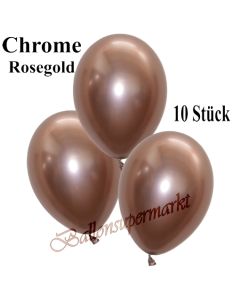 Luftballons in Chrome Rose Gold, 28-30 cm, 10 Stück