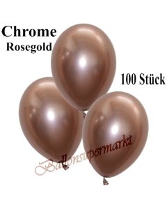 Luftballons in Chrome Rose Gold, 28-30 cm, 100 Stück